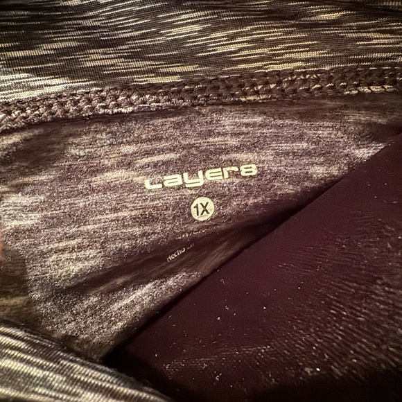 Layer 8 Black Gray Cowl Neck Sweatshirt Sweater Hoodie 1X XL Extra Large - Picture 4 of 4